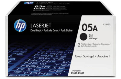 HP 05A 2-pack Black LaserJet Toner Cartridges (CE505D) HP 05A 2-pack Black LaserJet Toner Cartridges (CE505D)